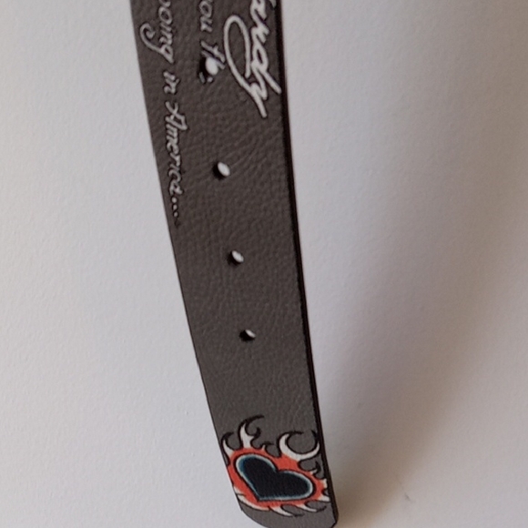 Ed Hardy Tattoo Art Men's Black Belt - Picture 6 of 12